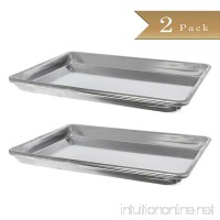 Set 2 - TrueCraftware 18 Gauge Aluminium Commercial Baker's 1/4 Size - Quarter Size - Baking Trays - Sheets - Pans 9.5" x 13" - B015HIY2EO